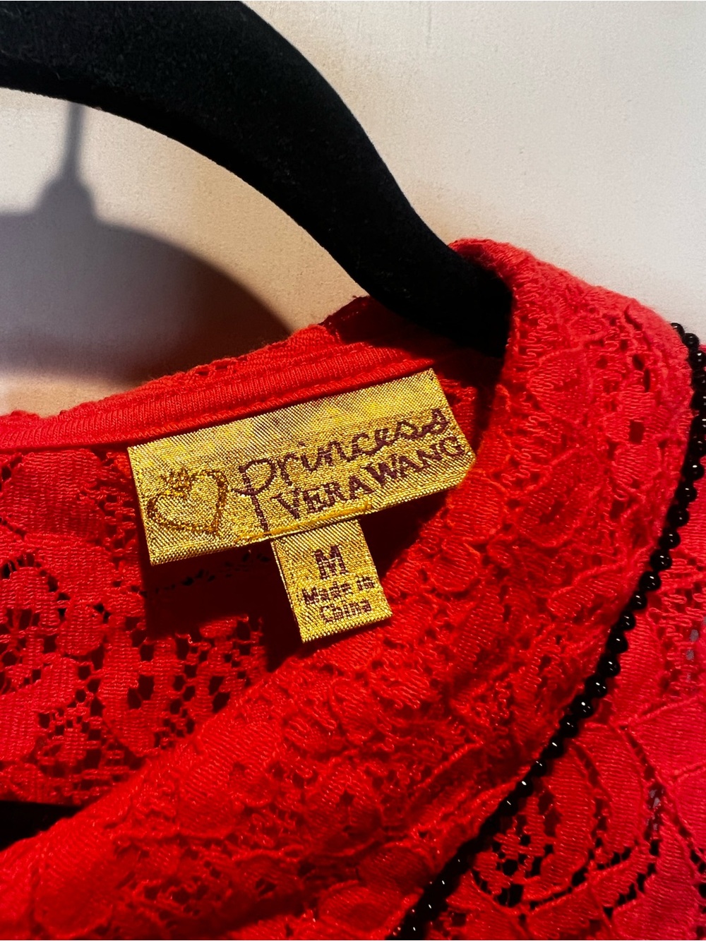 Princess Vera Wang Red Lace Peter Pan Collar Sleeveless Blouse Top M - Picture 4 of 6